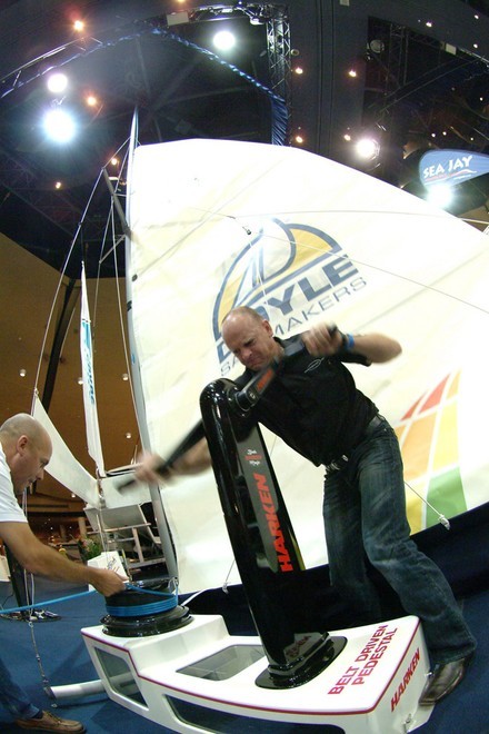 Indoor sailing - on the grinder - Brisbane International Boat Show 2007  © Marine Queensland http://www.marineqld.com.au
